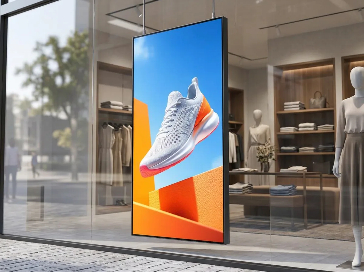 Digital signage-skärm i skyltfönster